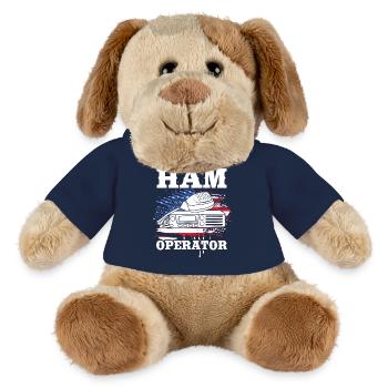 Antenne radio amateur - Chien en peluche Helge MiniFeet® - bleu marine - Devant