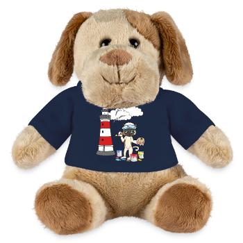 Chat Peintre Phare Marin Côte Maritime Mouette - Chien en peluche Helge MiniFeet® - bleu marine - Devant