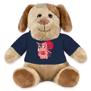 Kanji Katana Japanese Girl Ninja Samurai - MiniFeet® Dog Helge - french navy - Front