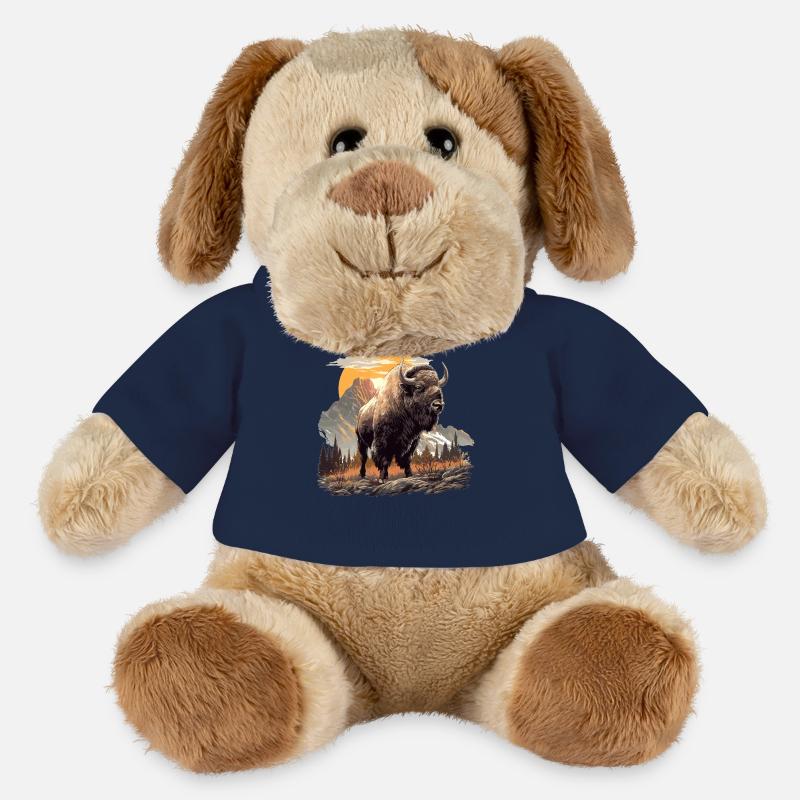 Bisons Bison - Chien en peluche Helge MiniFeet® - bleu marine