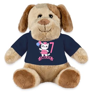 Motif d’anniversaire de chat enfin 7 ans fille - Chien en peluche Helge MiniFeet® - bleu marine - Devant
