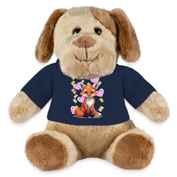 Fuchs Füchse Retro Vintage Kinder Kind Märchen - MiniFeet® Hund Helge - French Navy - Vorne