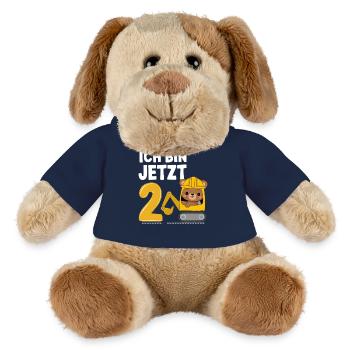 J’ai maintenant 2 ans Bagger Bear 2ème anniversaire - Chien en peluche Helge MiniFeet® - bleu marine - Devant