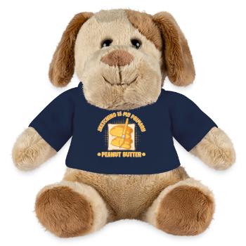 Artiste Peintre Graphique Croquis Mon Beurre de Cacahuète - Chien en peluche Helge MiniFeet® - bleu marine - Devant