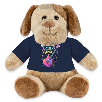Fille avec la puissance de la guitare - Chien en peluche Helge MiniFeet® - bleu marine - Devant