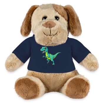 Dino Cartoon Velociraptor - MiniFeet® Hund Helge - French Navy - Vorne
