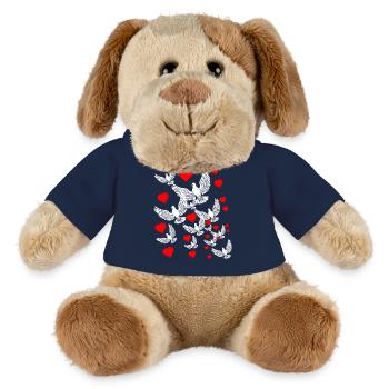 Friedenstauben Herzen Weltfrieden Friedensbewegung - MiniFeet® Hund Helge - French Navy - Vorne