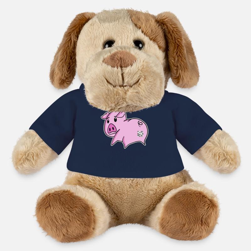 Pig Ass - Pig Butt - Chien en peluche Helge MiniFeet® - bleu marine