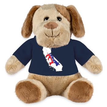 Drapeau démocrate sur la carte de l’État de Californie - Chien en peluche Helge MiniFeet® - bleu marine - Devant