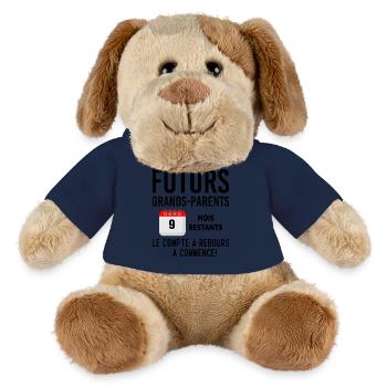 Futurs Grands Parents Cadeau Annonce de Grossesse - Chien en peluche Helge MiniFeet® - bleu marine - Devant