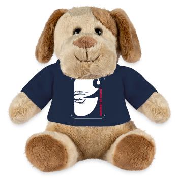 Logo weiß rot - MiniFeet® Hund Helge - French Navy - Vorne
