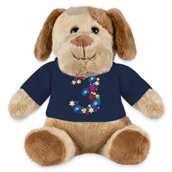 Fleurs 3 - Chien en peluche Helge MiniFeet® - bleu marine - Devant