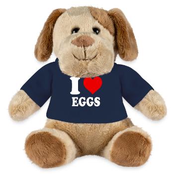 I Love Eggs Heart Eggs Funny Witty - MiniFeet® Dog Helge - french navy - Front
