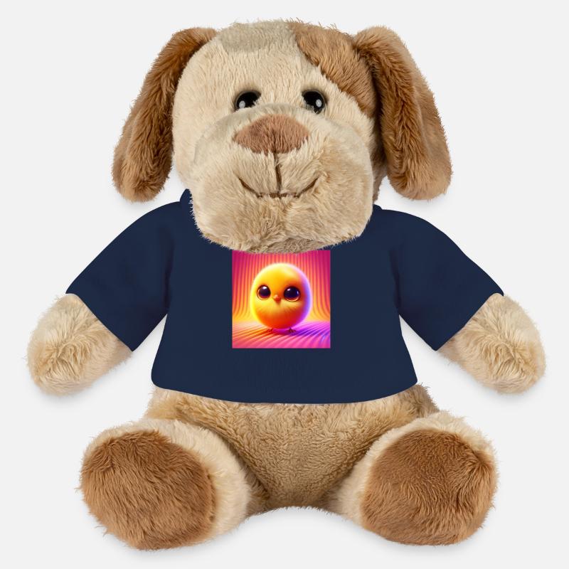 poussin moelleux couleur pastel hyperréalisme 3D - Chien en peluche Helge MiniFeet® - bleu marine