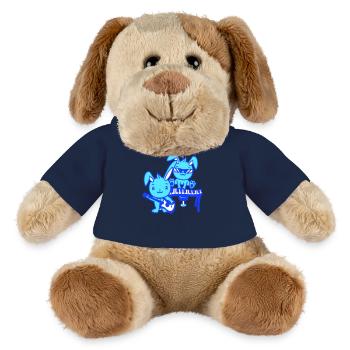 2 Bunnies Rabbit Cool Band Cute Two Friends Team - MiniFeet® Dog Helge - french navy - Front