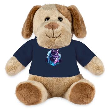 Wolf Polarlicht Wald Natur - MiniFeet® Hund Helge - French Navy - Vorne