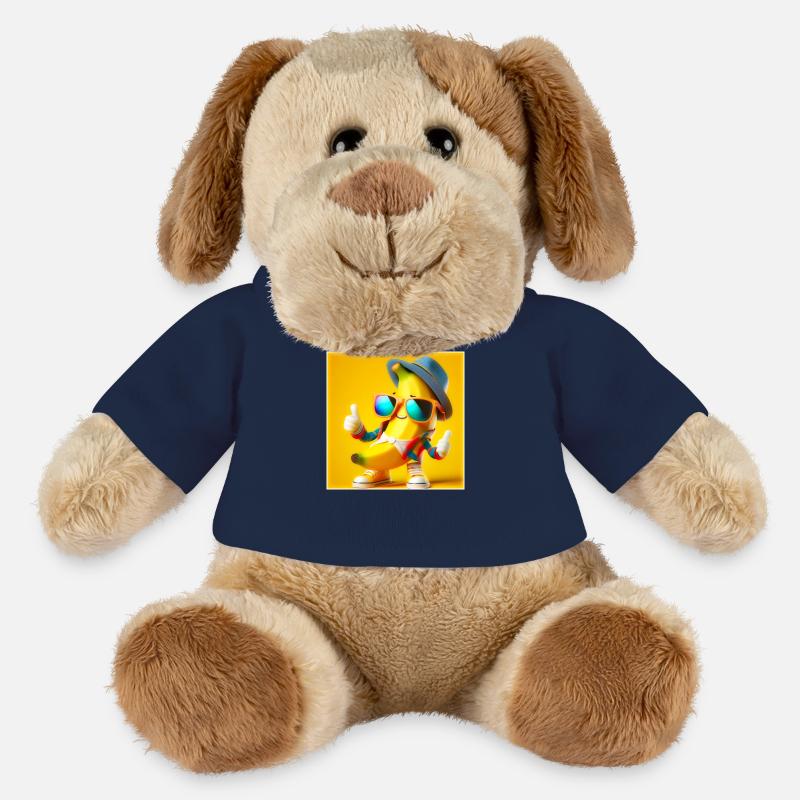 Banane - Chien en peluche Helge MiniFeet® - bleu marine
