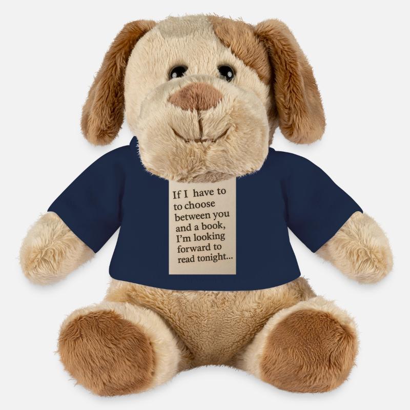 Choosing between you and a book - MiniFeet® Dog Helge - french navy