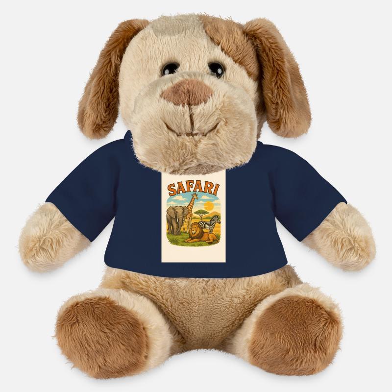 Savannenlandschaft mit Löwe, Elefant, Giraffe - MiniFeet® Hund Helge - French Navy