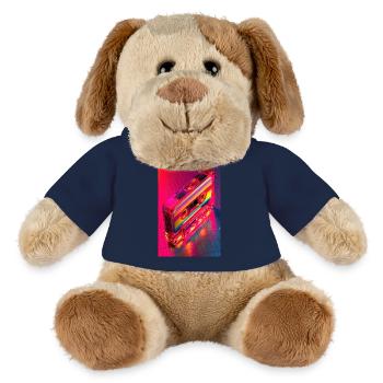 Neon Regenbogen Kassette - MiniFeet® Hund Helge - French Navy - Vorne