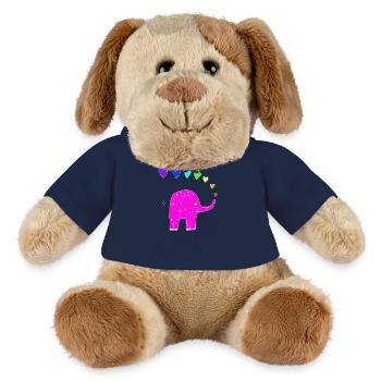 Éléphant arc-en-ciel - Chien en peluche Helge MiniFeet® - bleu marine - Devant