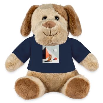 Loup géométrique : nature et art minimaliste - Chien en peluche Helge MiniFeet® - bleu marine - Devant