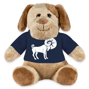 Bélier signe du zodiaque - Chien en peluche Helge MiniFeet® - bleu marine - Devant