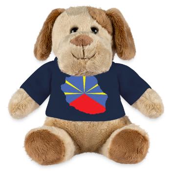 idee cadeau drapeau carte ile de la reunion 974 - Chien en peluche Helge MiniFeet® - bleu marine - Devant