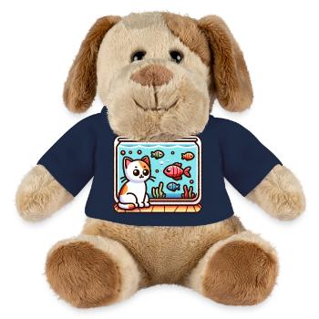 Cute Kitty looking at Fish in Aquarium - MiniFeet® Dog Helge - french navy - Front