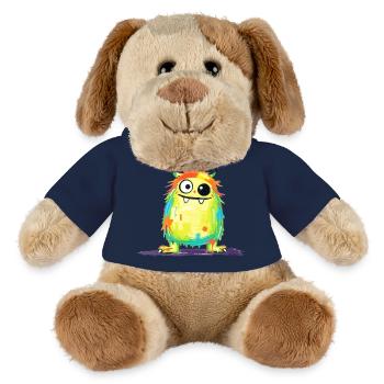 Bunte Monsterkunst - Niedlicher & verspielter Charakter - MiniFeet® Hund Helge - French Navy - Vorne