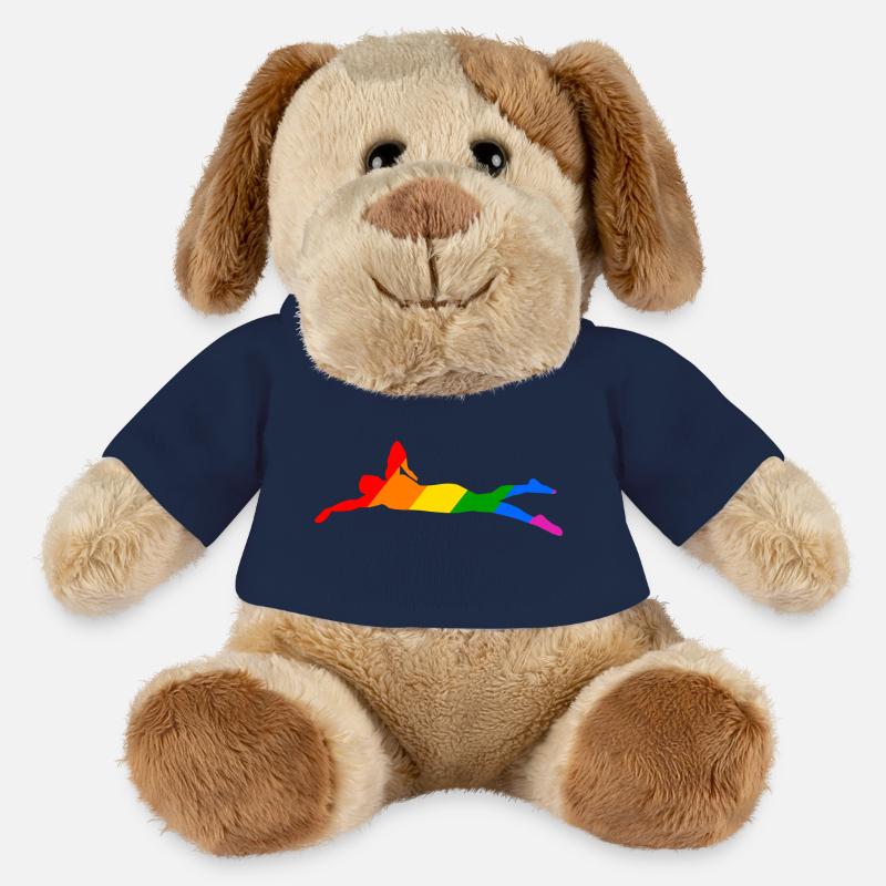 Nageur arc-en-ciel - Chien en peluche Helge MiniFeet® - bleu marine