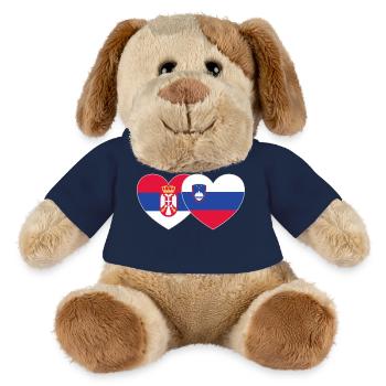Serbie Slovénie Drapeau Coeur - Chien en peluche Helge MiniFeet® - bleu marine - Devant