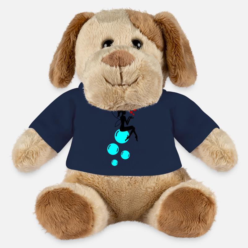 Bulles de savon de fée 02 - Chien en peluche Helge MiniFeet® - bleu marine
