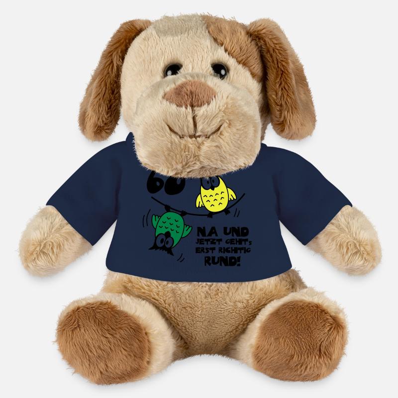 60. Geburtstag - Eulen - jetzt geht's rund - MiniFeet® Hund Helge - French Navy