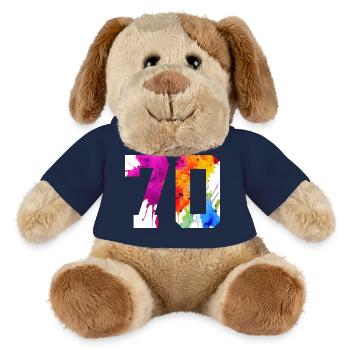 NUMMER 70 JAHRE ALT 70. GEBURTSTAG - MiniFeet® Hund Helge - French Navy - Vorne