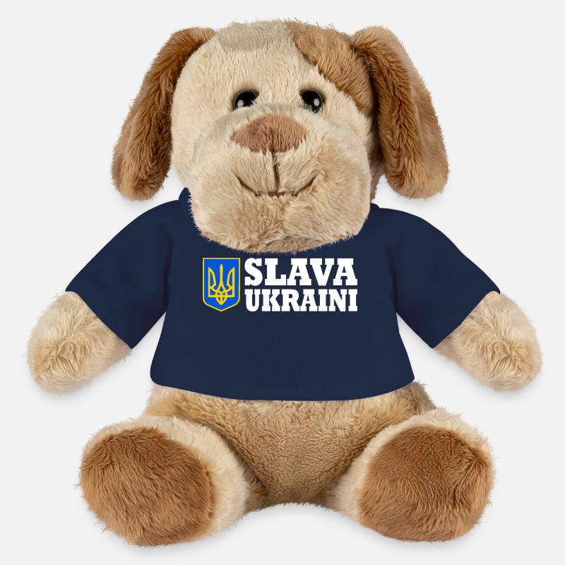 Slava ukraini - Chien en peluche Helge MiniFeet® - bleu marine