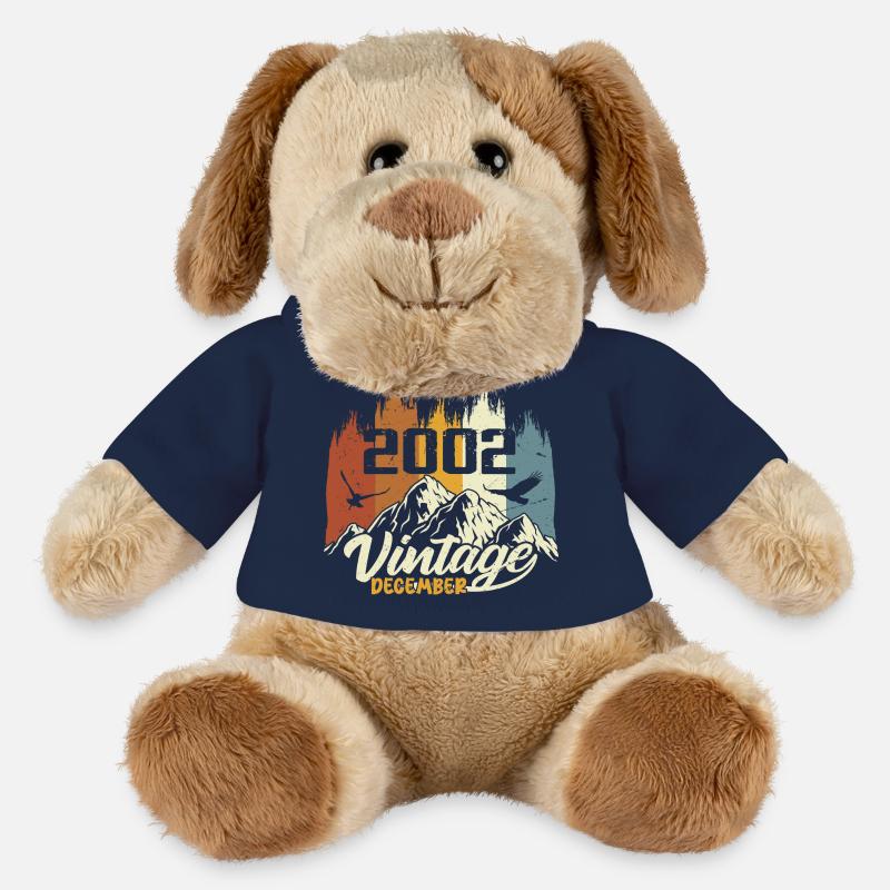 Cadeau d’anniversaire né en décembre 2002 - Chien en peluche Helge MiniFeet® - bleu marine