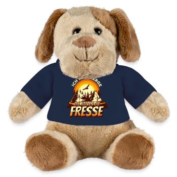 J'aime les montagnes qui gardent leur bouche fermée Motif de randonnée - Chien en peluche Helge MiniFeet® - bleu marine - Devant