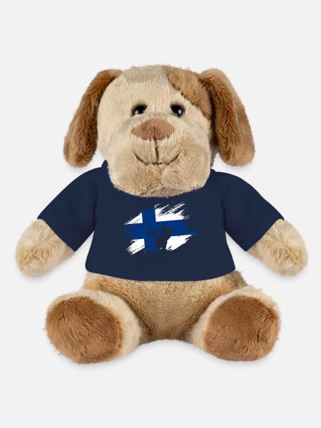 Finnland - Flagge und Rentier - MiniFeet® Hund Helge - French Navy