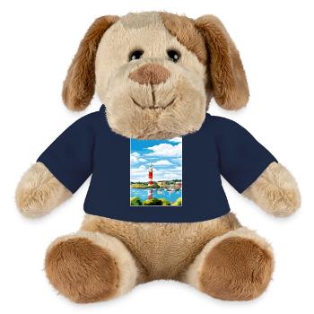 Plymouth England Vintage Reiseposter Souvenir - MiniFeet® Hund Helge - French Navy - Vorne