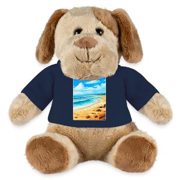 Fuerteventura Spain Vintage Travel Poster Souvenir - MiniFeet® Dog Helge - french navy - Front