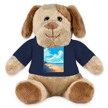 Affiche de voyage de Scheveningen Beach Netherlands WPA - Chien en peluche Helge MiniFeet® - bleu marine - Devant