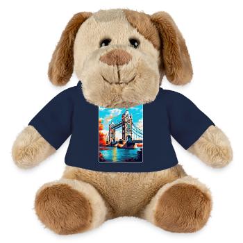 Tower Bridge England Uk Reise Poster Souvenir WPA - MiniFeet® Hund Helge - French Navy - Vorne