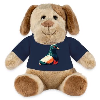 Taube Cartoon Figur Buntes Haustier Tier - MiniFeet® Hund Helge - French Navy - Vorne