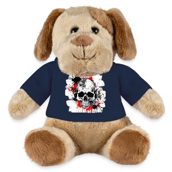 Totenschädel Splash Trash Polka Tattoo - MiniFeet® Hund Helge - French Navy - Vorne