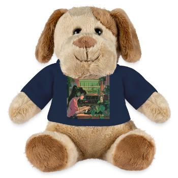 Plantes et musique - Impression de mode de haute qualité - Chien en peluche Helge MiniFeet® - bleu marine - Devant