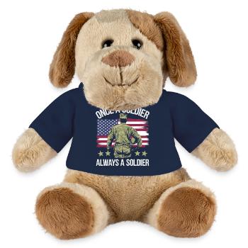 Soldat militaire vétéran - Chien en peluche Helge MiniFeet® - bleu marine - Devant