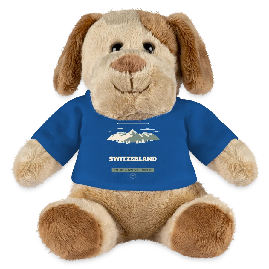 Switzerland badge on a minifeet® dog helge, royal blue