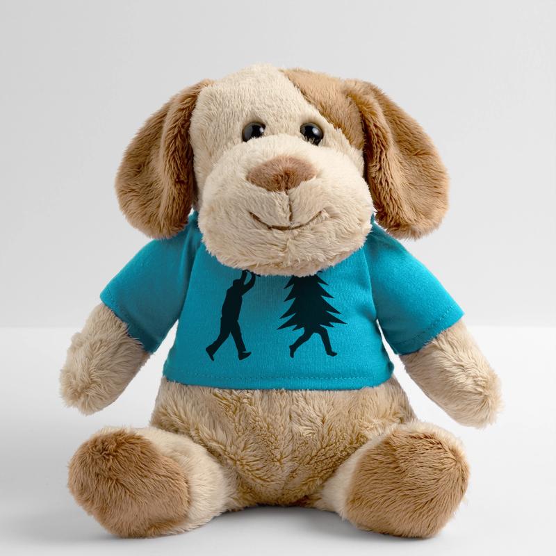 Arbre de Noël drôle est poursuivi par bûcheron Chien en peluche Helge MiniFeet®