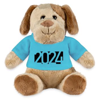 2024 Jahreszahl Datum Zahl Anno Kalenderjahr - MiniFeet® Hund Helge - Atollblau - Vorne
